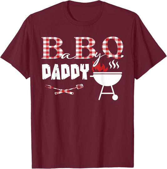 Baby BBQ Daddy Shower Birthday Party Family Matching T-Shirt - T-Shirt | Maroon