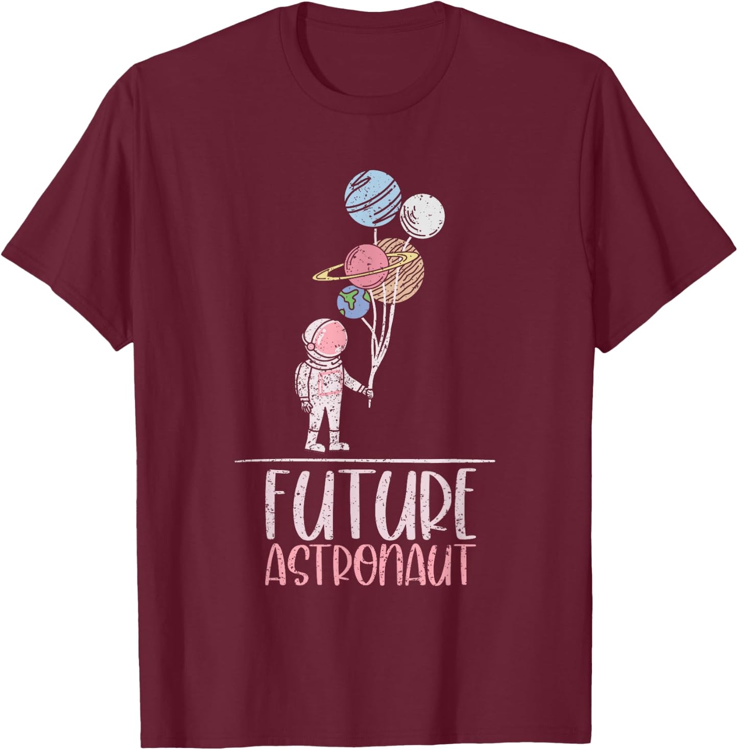 Outer Space Science Cosmonaut Kids Gift Future Astronaut T-Shirt - T-Shirt | Maroon