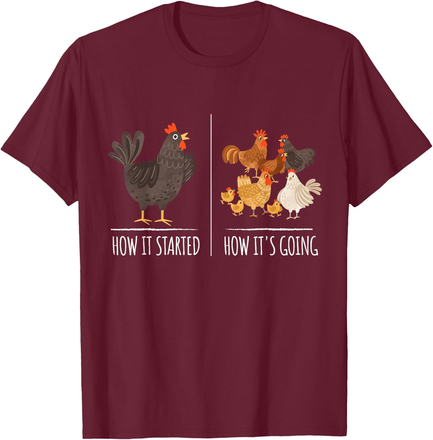 Chicken Meme Shirt Farm Hen Pun Apparel for Chicken Lovers T-Shirt - T-Shirt | Maroon