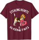 Stealing Hearts Blasting Farts Beagle Valentines Day T-Shirt - T-Shirt | Maroon