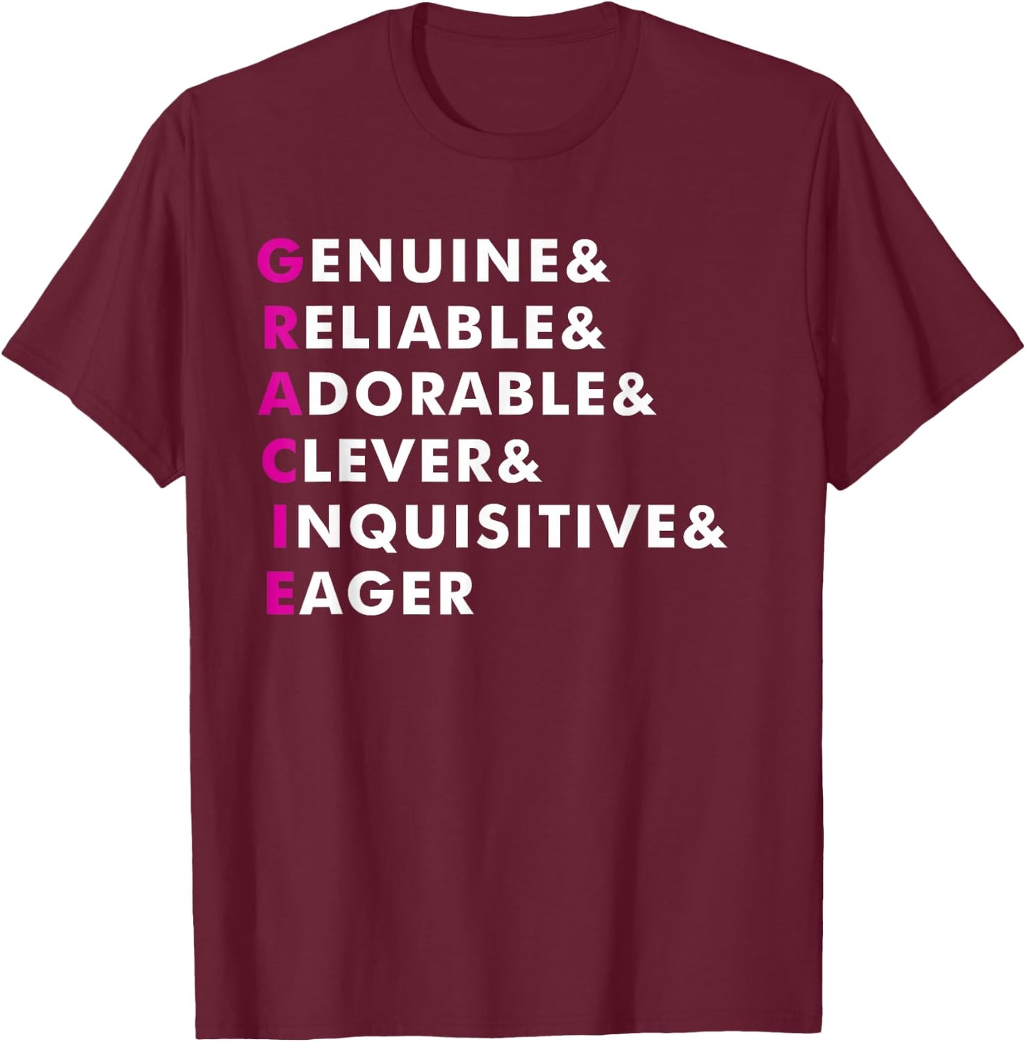 Gracie Name Shirt Personalized Gift T-Shirt - T-Shirt | Maroon