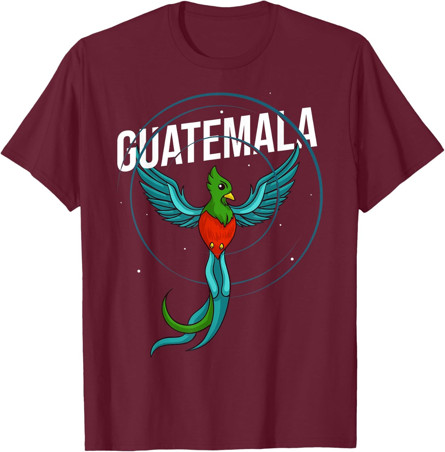 Quetzal Bird Guatemala Feathers Animal T-Shirt - T-Shirt | Maroon