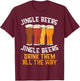 Jingle Beers Drink All The Way Christmas Beer Lover PJ T-Shirt - T-Shirt | Maroon
