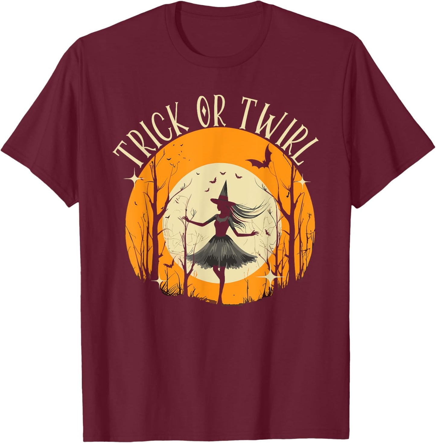 Halloween Ballerina Scary Trick Or Treat Spooky Ballet T-Shirt - T-Shirt | Maroon