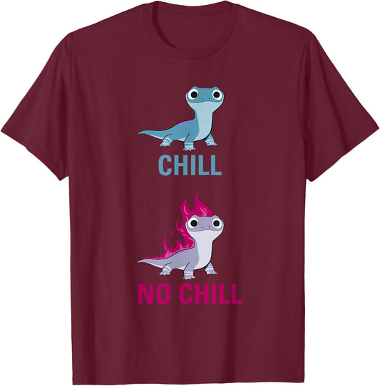 Disney Frozen 2 Salamander Chill vs No Chill T-Shirt - T-Shirt | Maroon