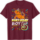 Bearded Dragon Lizard Kids 5th Birthday - 5 Year Old Boy T-Shirt - T-Shirt | Maroon