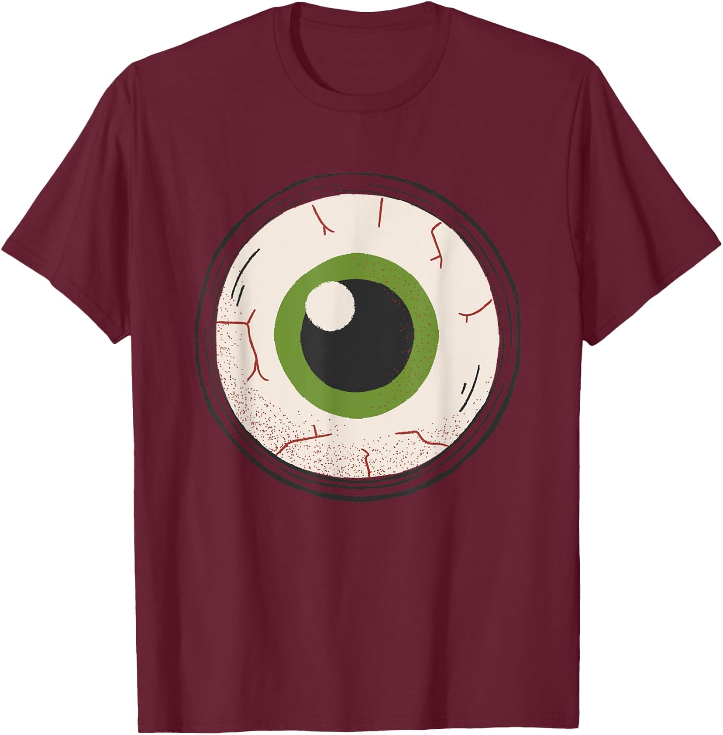 Monster Eyeball Funny Halloween T-Shirt - T-Shirt | Maroon