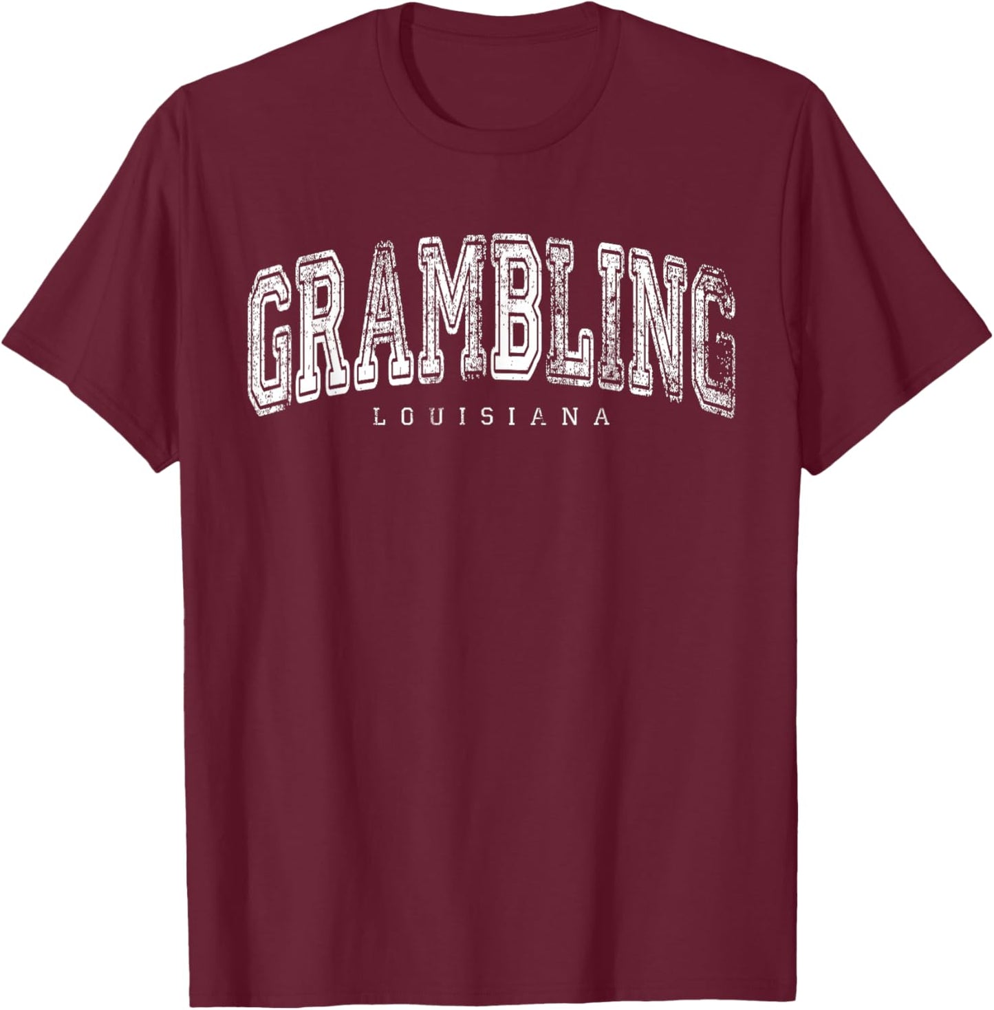 Grambling Louisiana Vintage Retro US City State Travel T-Shirt - T-Shirt | Maroon