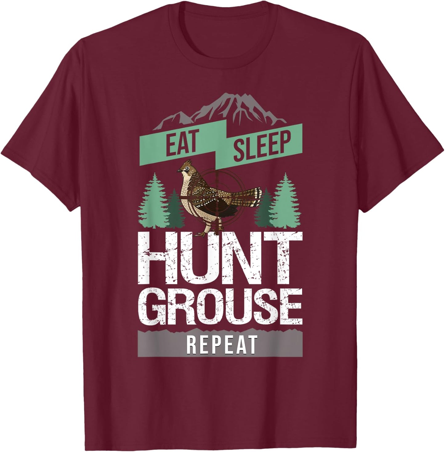 Ruffed Grouse Hunting Bird Spruce Grouse T-Shirt - T-Shirt | Maroon