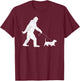 Funny Bigfoot Sasquatch Walking Basset Hound Dog Lovers T-Shirt - T-Shirt | Maroon
