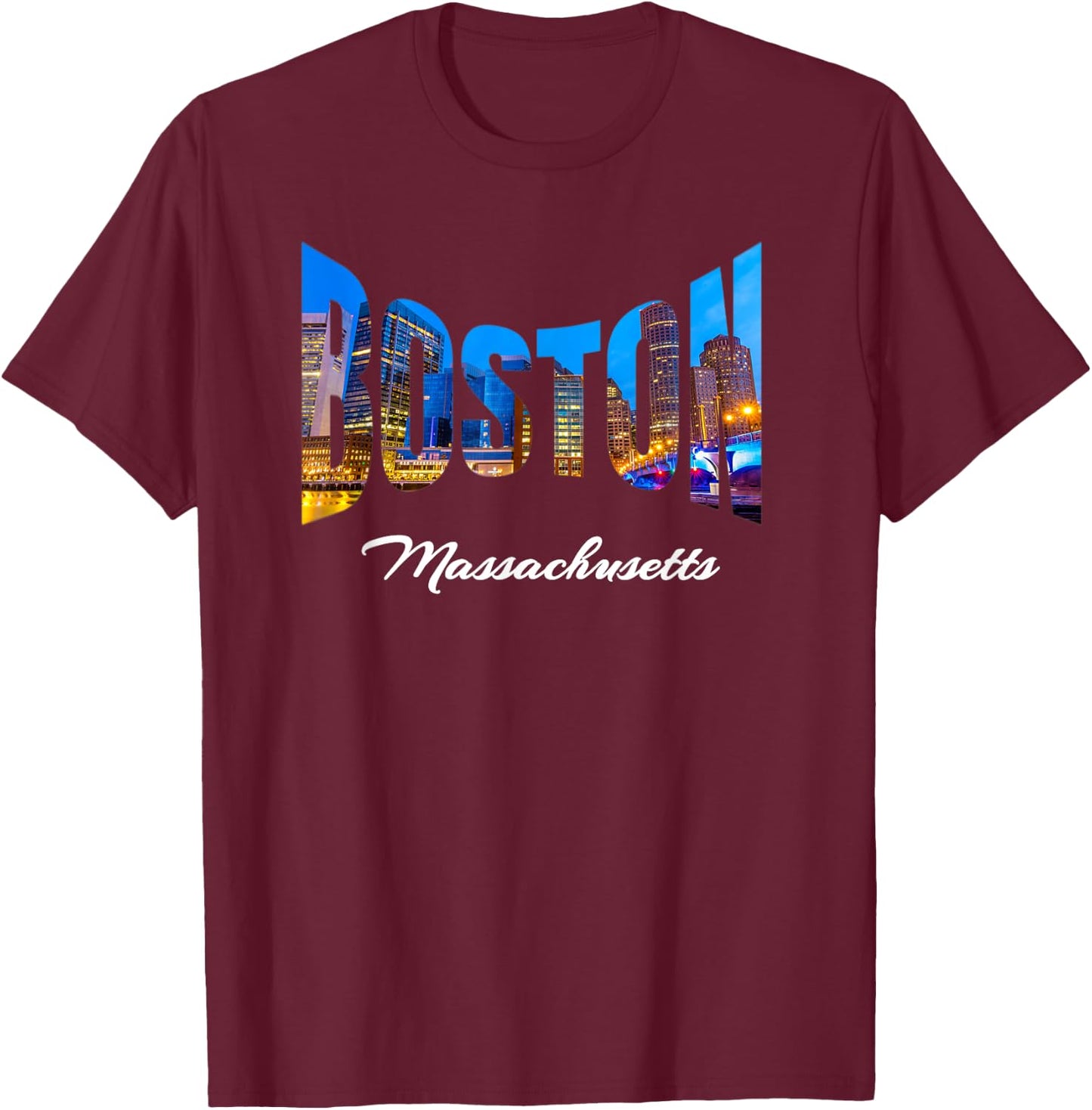 Boston Massachusetts Souvenirs T-Shirt - T-Shirt | Maroon