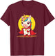 Good-looking Unicorn in Superhero Uniform with Cape T-Shirt - T-Shirt | Maroon