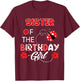 Sister Of The Birthday Girl - Family Ladybug Birthday T-Shirt - T-Shirt | Maroon