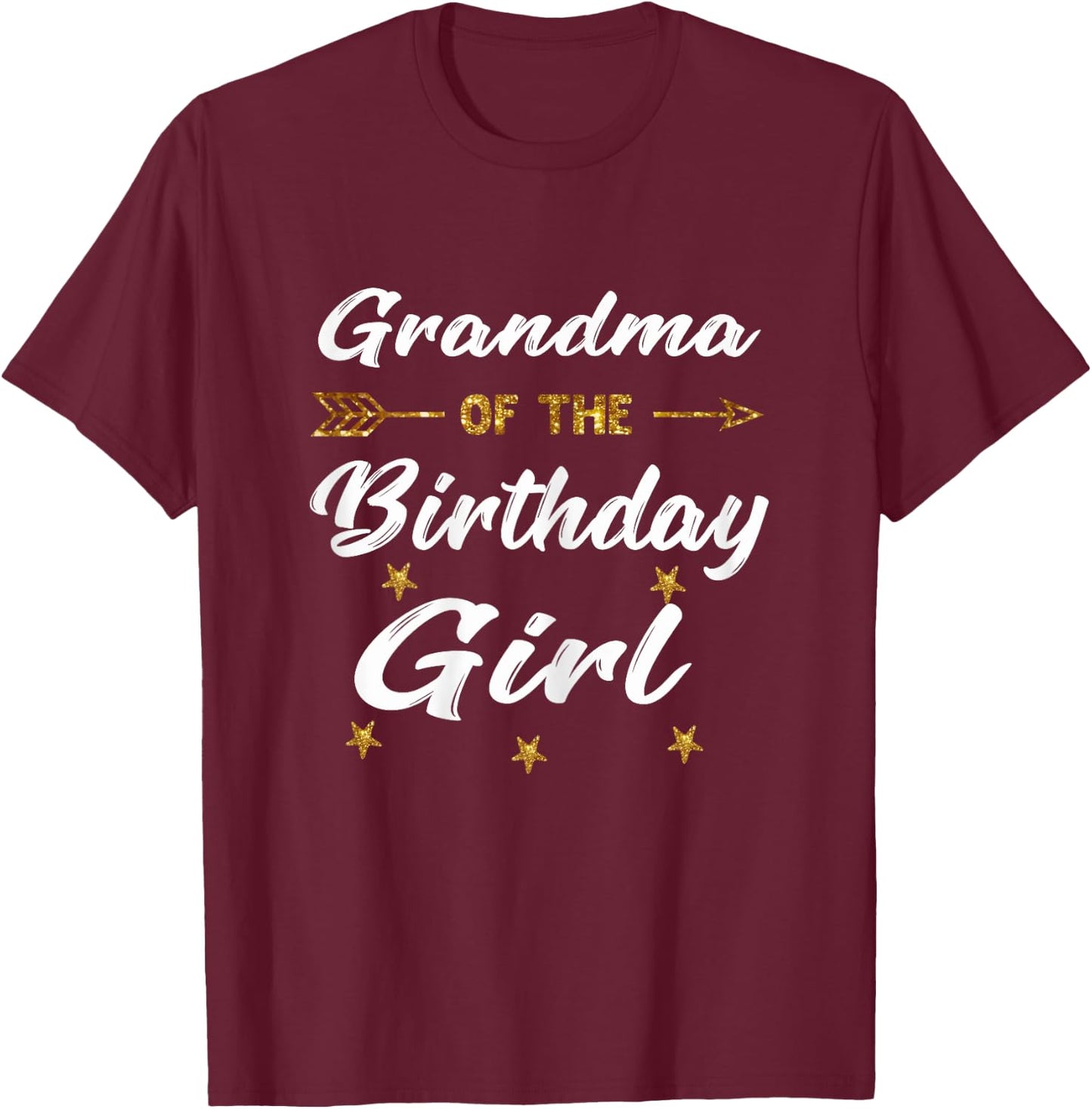 Grandma Of The Birthday Girl Princess Gift Matching Birthday T-Shirt - T-Shirt | Maroon