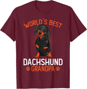 Dachshund Grandpa Funny Weenie Dog Lover Weiner Dog T-Shirt - T-Shirt | Maroon