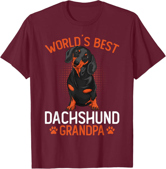 Dachshund Grandpa Funny Weenie Dog Lover Weiner Dog T-Shirt - T-Shirt | Maroon