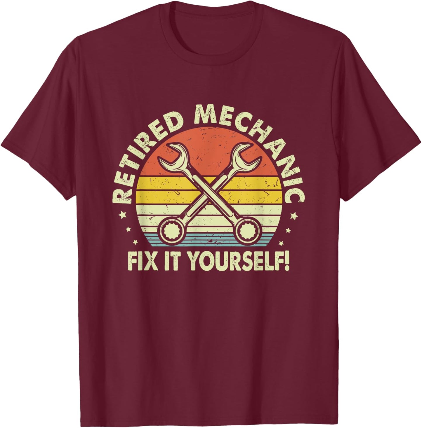 Ph Vintage Retired Mechanic 2021 Funny Retirement T-Shirt - T-Shirt | Maroon