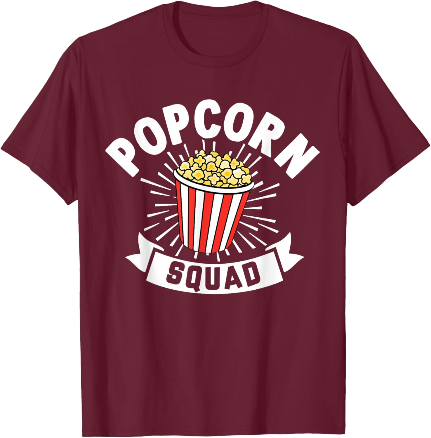 Popcorn Squad Funny Matching For Girls Cinema Movie Night T-Shirt - T-Shirt | Maroon