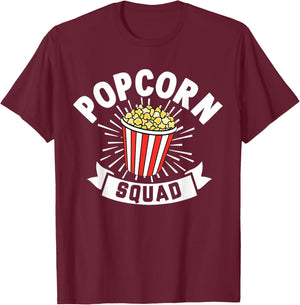 Popcorn Squad Funny Matching For Girls Cinema Movie Night T-Shirt - T-Shirt | Maroon