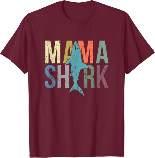 Mama Shark T-Shirt - T-Shirt | Maroon