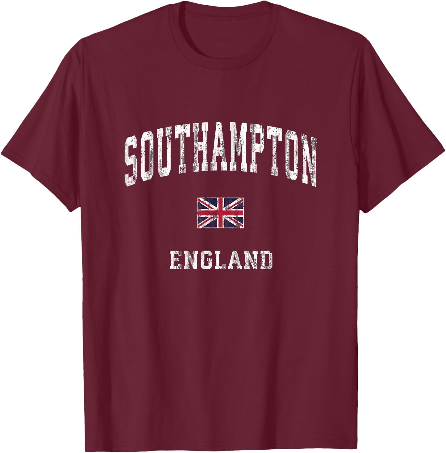 Southampton England Vintage Athletic Sports Design T-Shirt - T-Shirt | Maroon