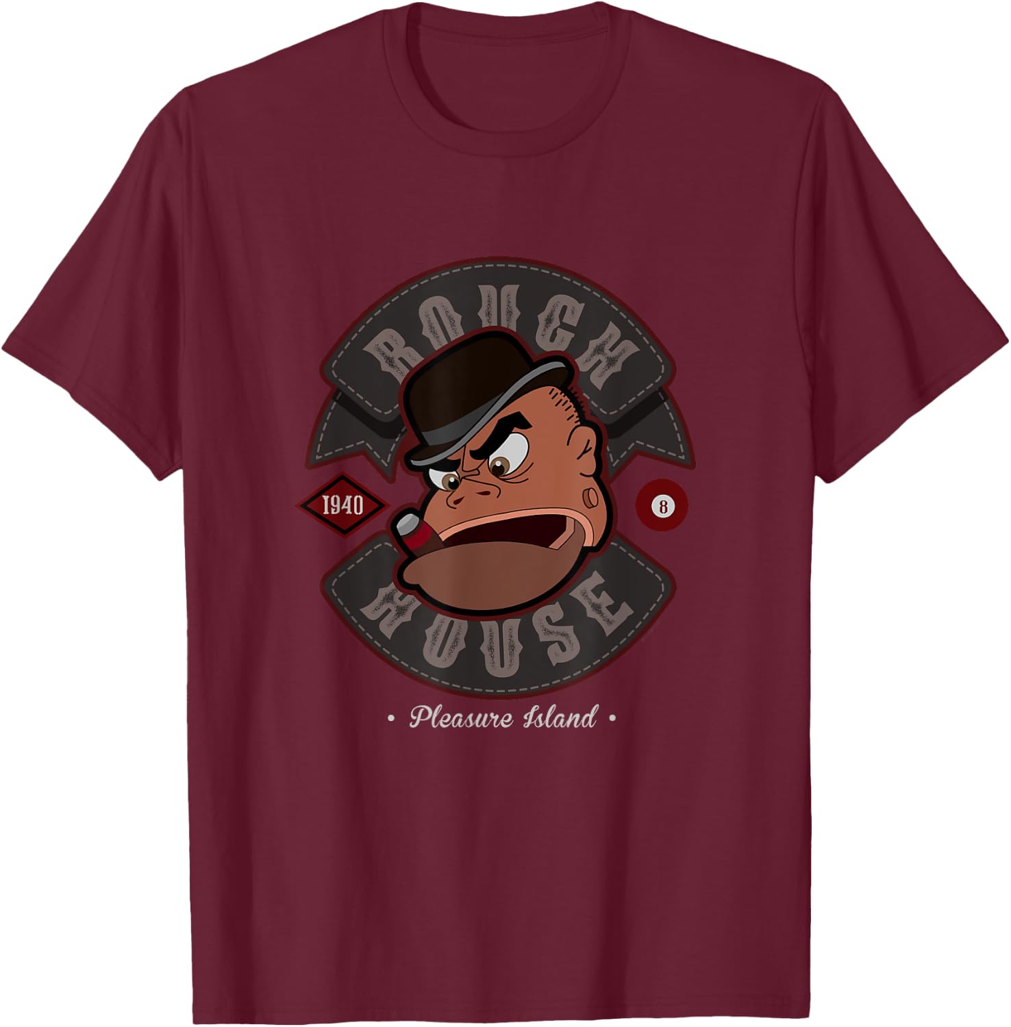 ROUGH HOUSE Brawler T-Shirt - T-Shirt | Maroon
