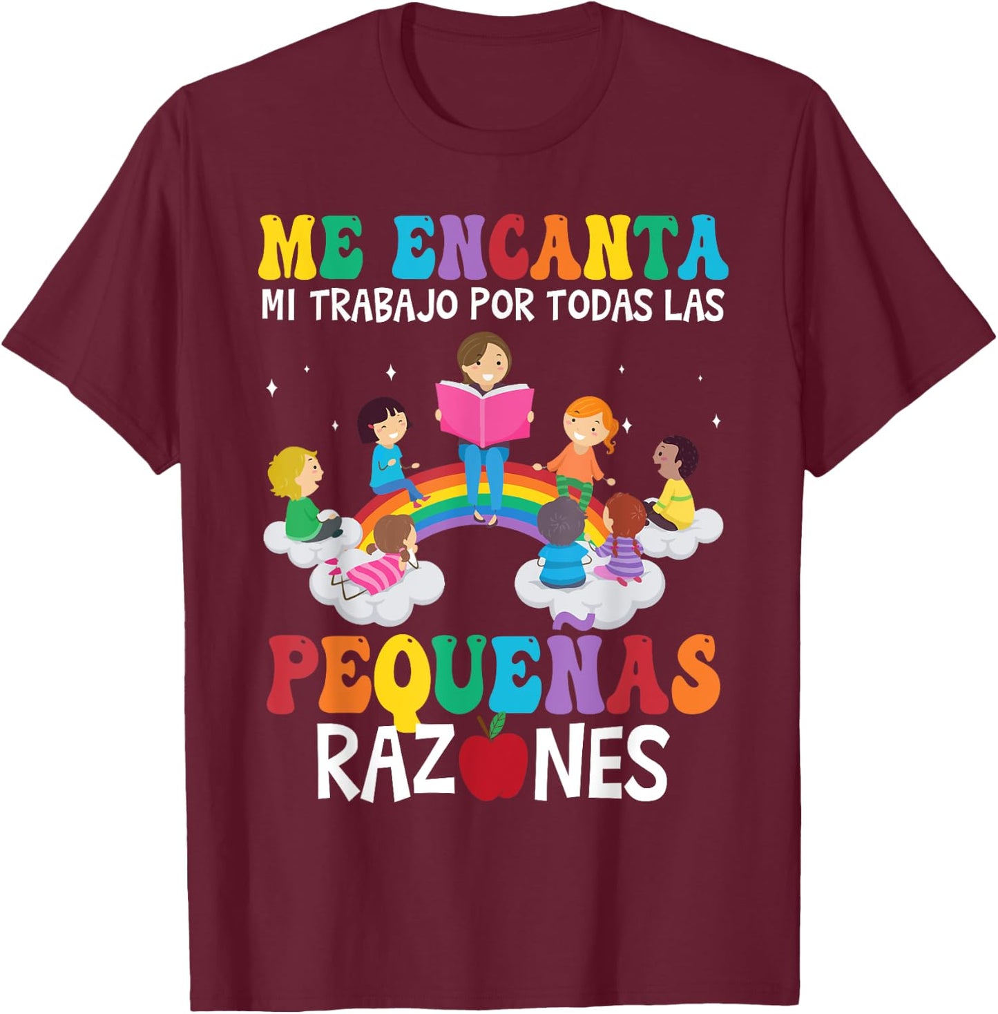 Spanish Teacher Bilingual Teacher Maestra Maestras T-Shirt - T-Shirt | Maroon