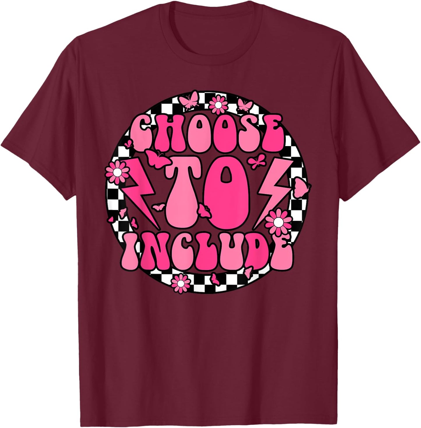 Choose To Include Special Education Teacher Autism Awareness T-Shirt - T-Shirt | Maroon
