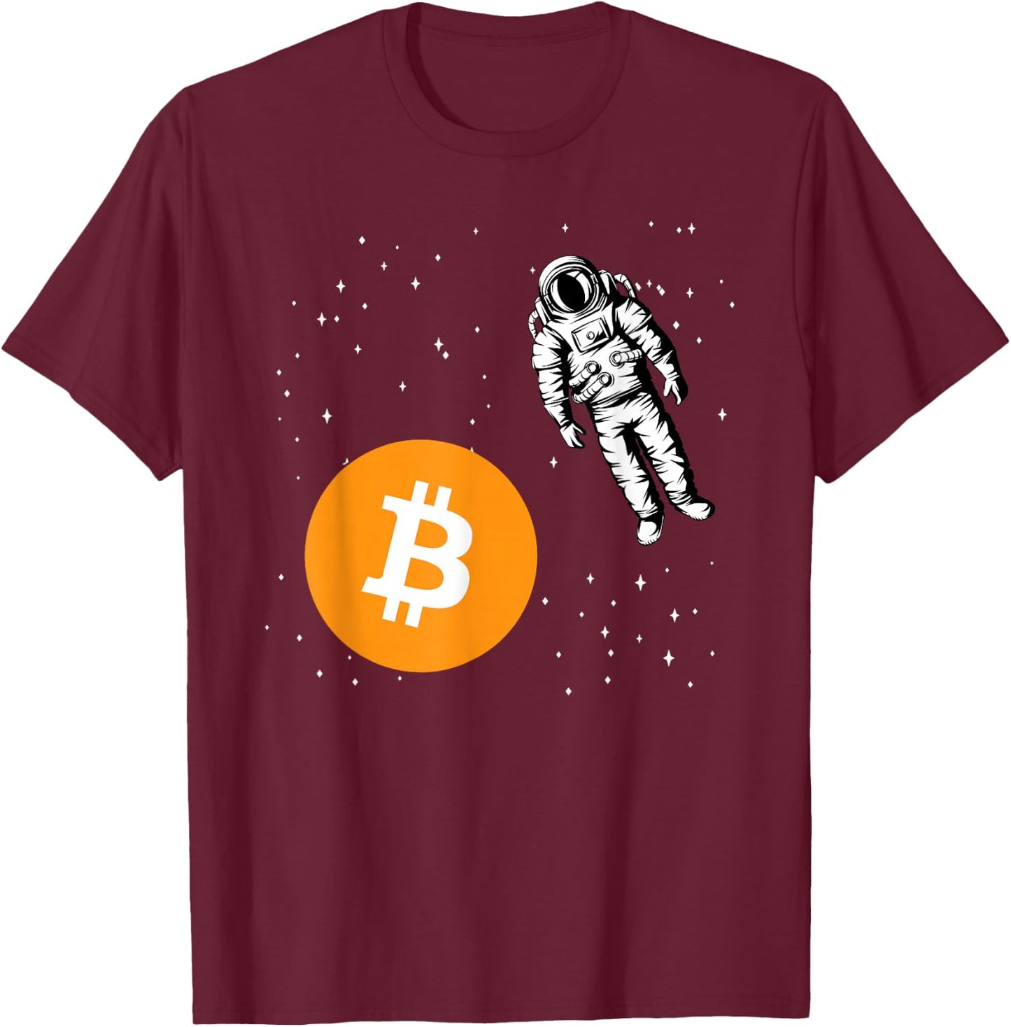 Astronaut BTC To The Moon - Crypto Trader Bitcoin Investor T-Shirt - T-Shirt | Maroon