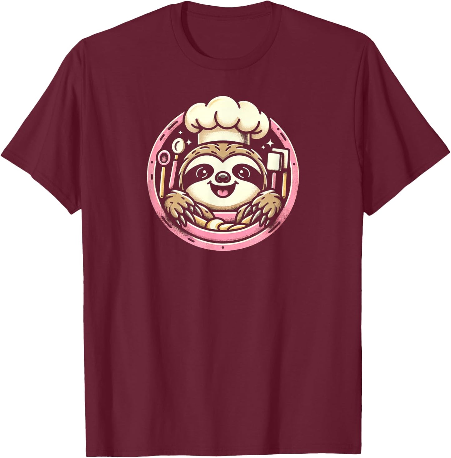 Baker Sloth T-Shirt - T-Shirt | Maroon