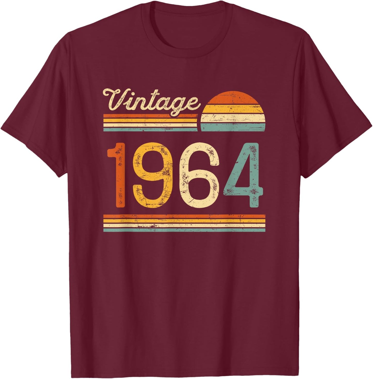 Vintage Born in 1964 - 61st Birthday 61 years old Men Women T-Shirt - T-Shirt | Maroon