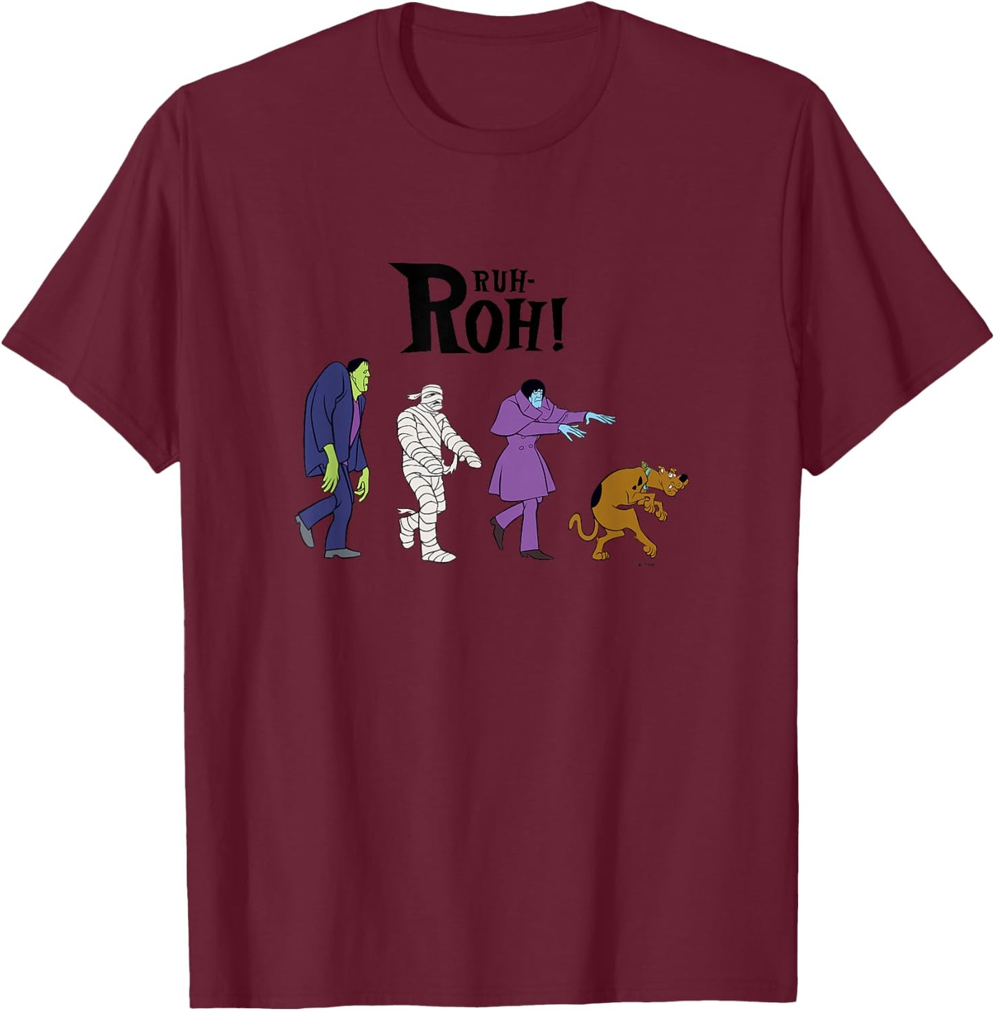 Scooby-Doo Halloween Vintage Spooky Monster Creep Ruh-Roh! T-Shirt - T-Shirt | Maroon