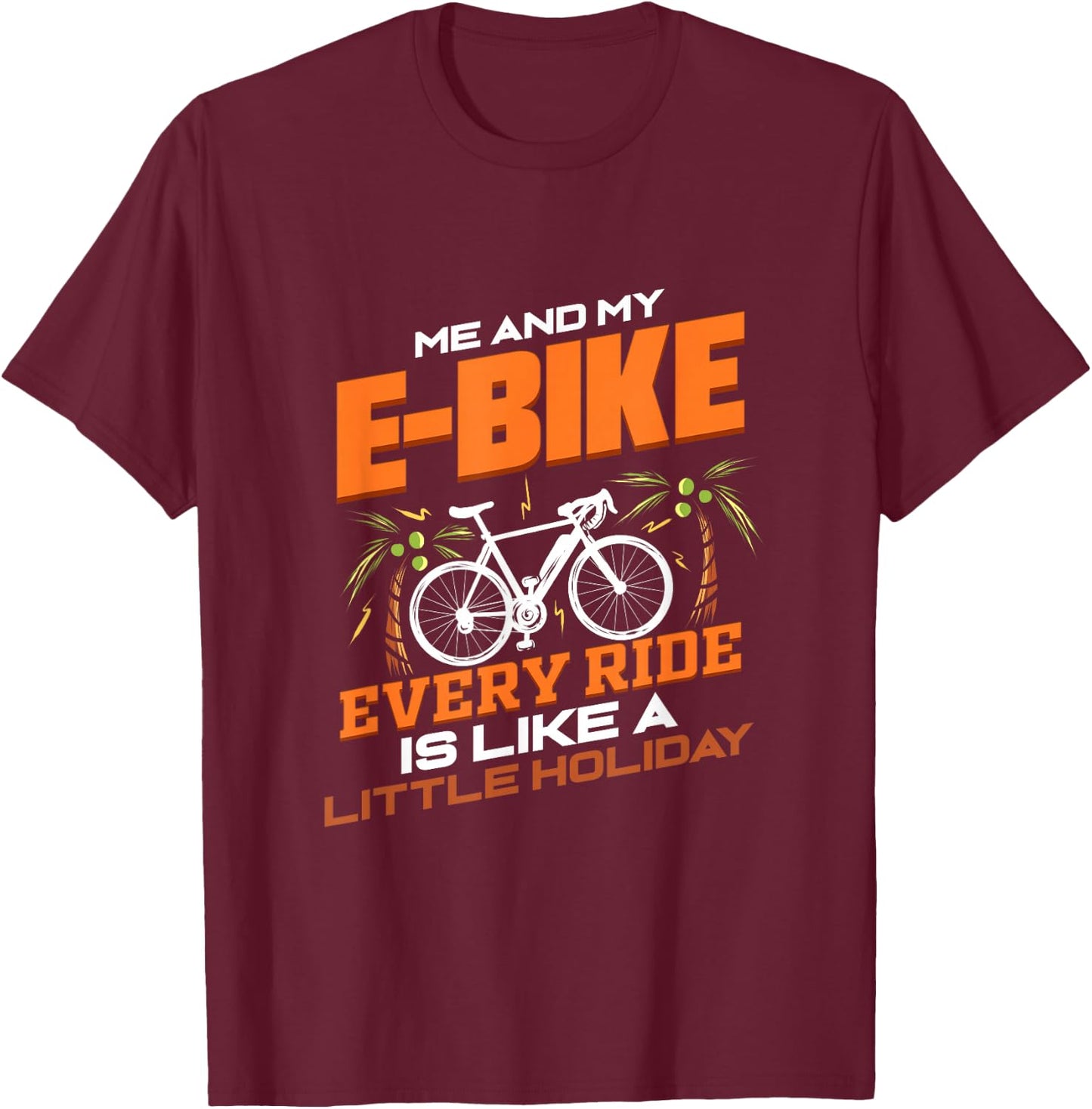 Bicycle E-Bike Funny Gift Electric Bicycle Pedelec T-Shirt - T-Shirt | Maroon