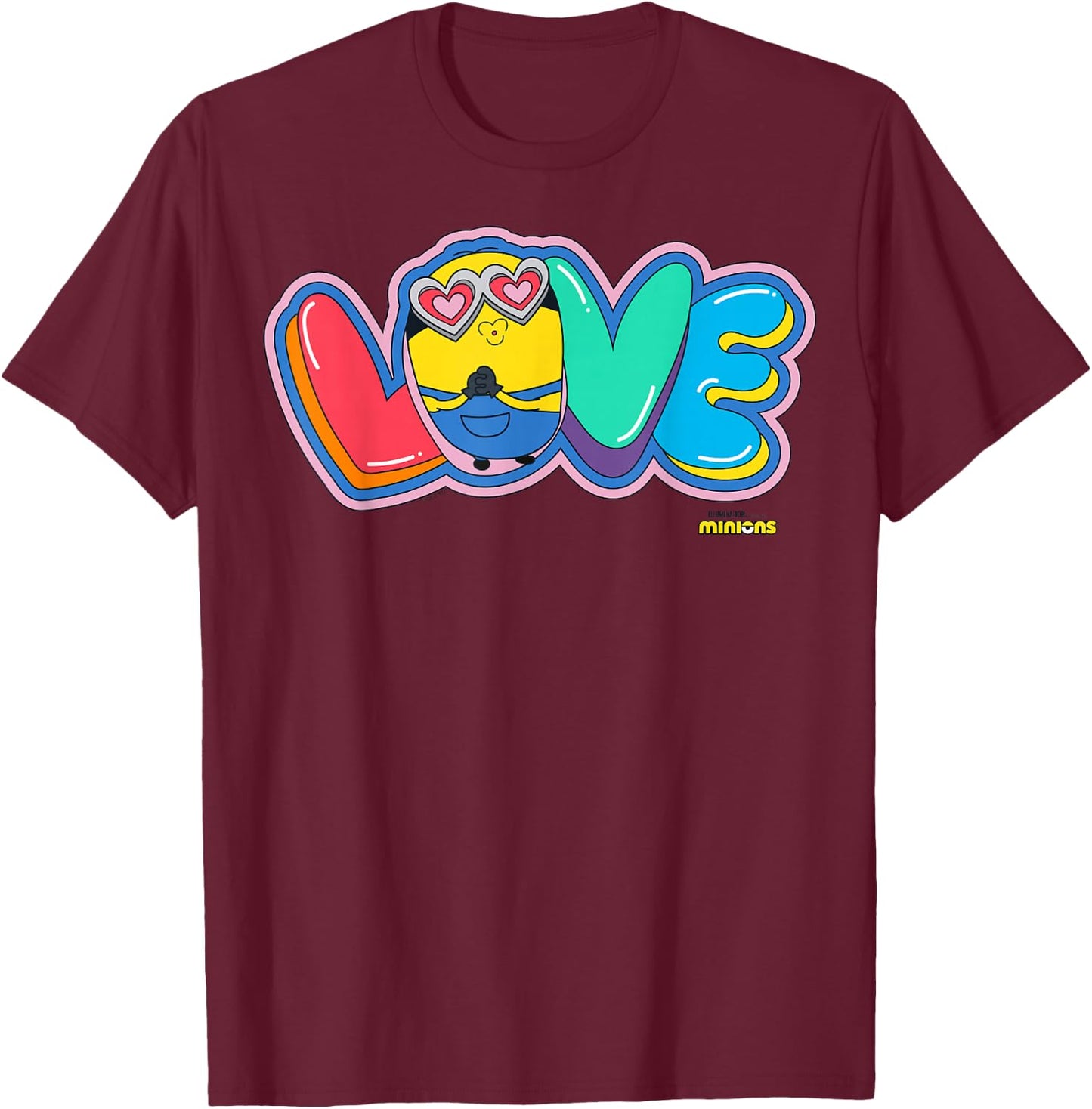 Minions Love T-Shirt - T-Shirt | Maroon