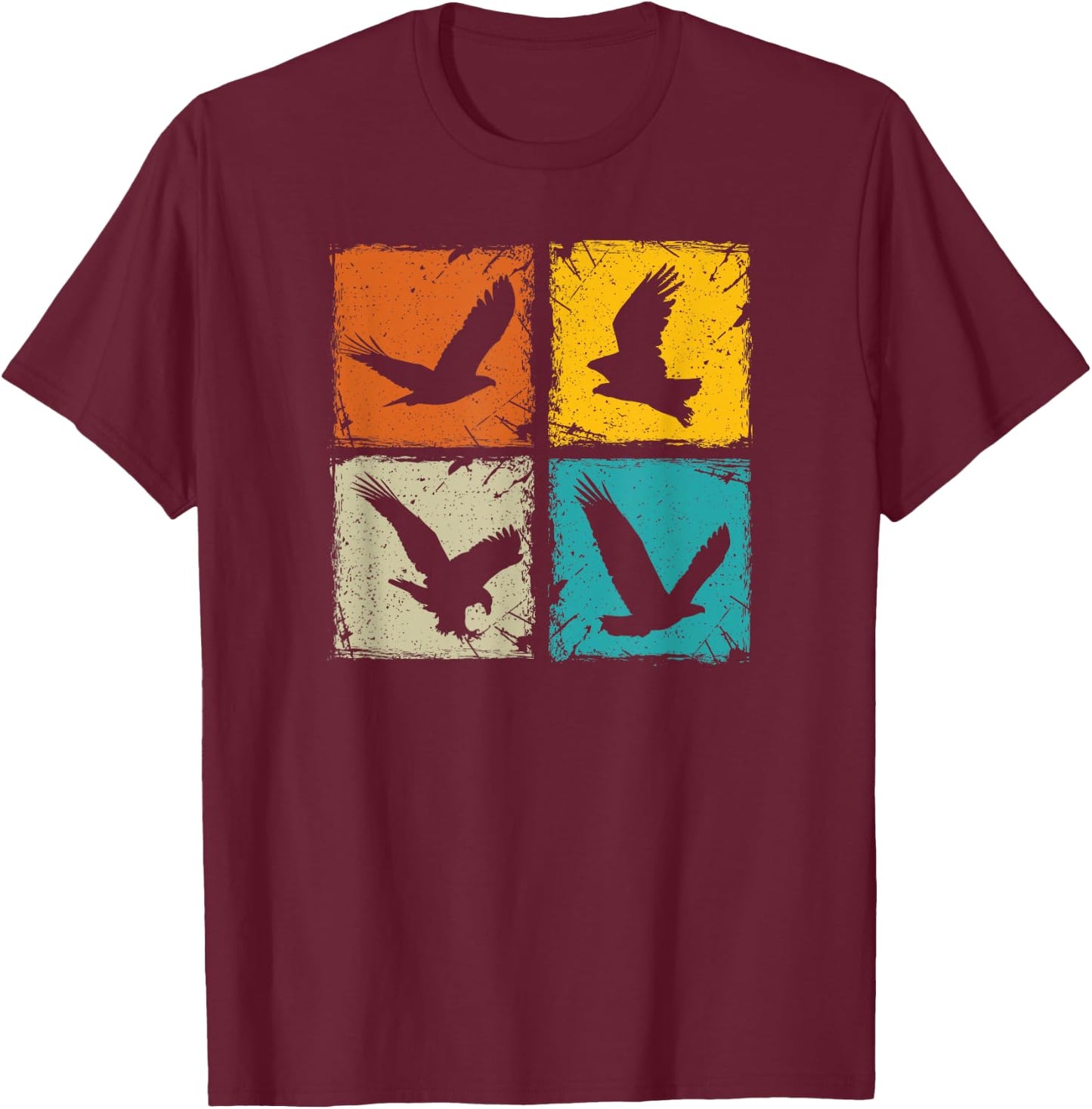 Retro squares falcons eagles falconry hawking falconer gift T-Shirt - T-Shirt | Maroon