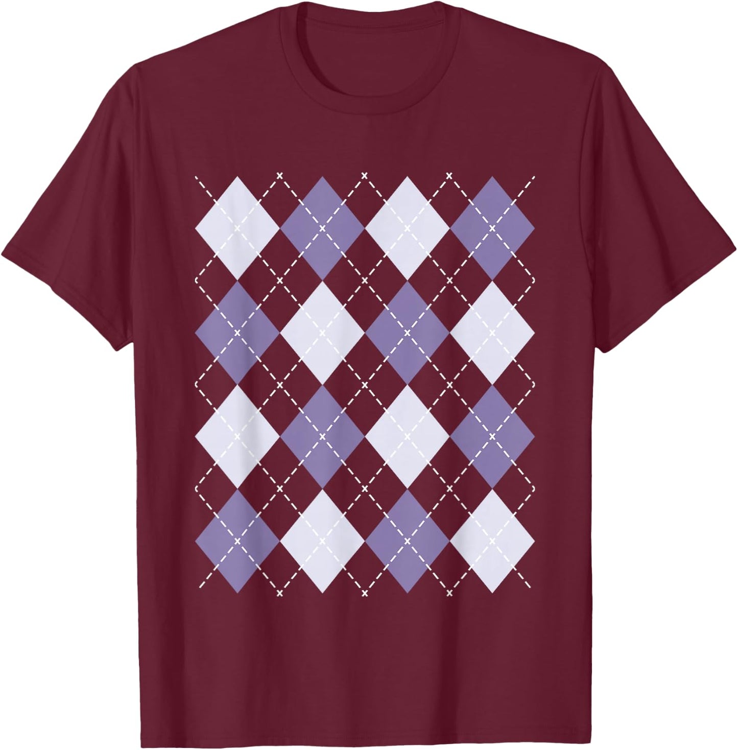 Argyle 50s Rockabilly 1950s Sock Hop Women Men Vintage 60s T-Shirt - T-Shirt | Maroon