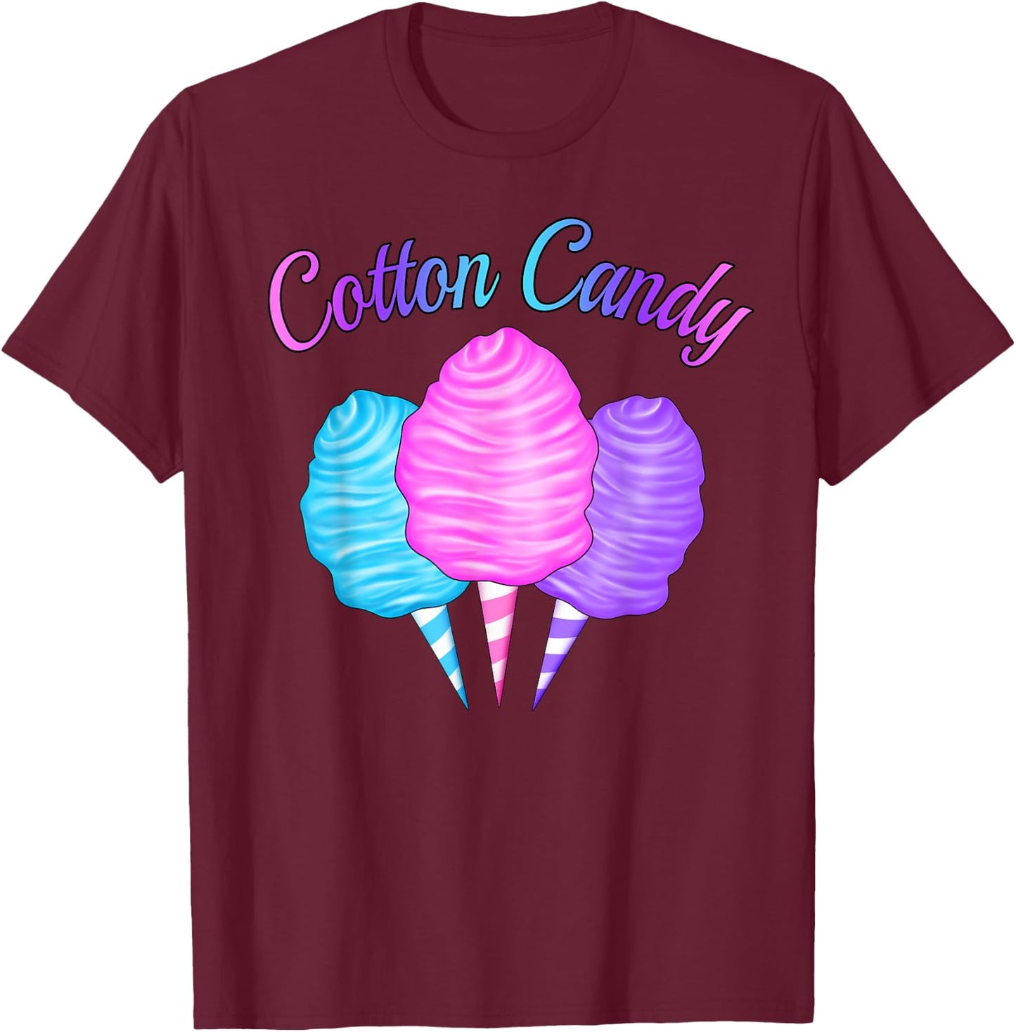 Cute Candy Cone Pink Blue Purple Candy Tester Queen Girl T-Shirt - T-Shirt | Maroon