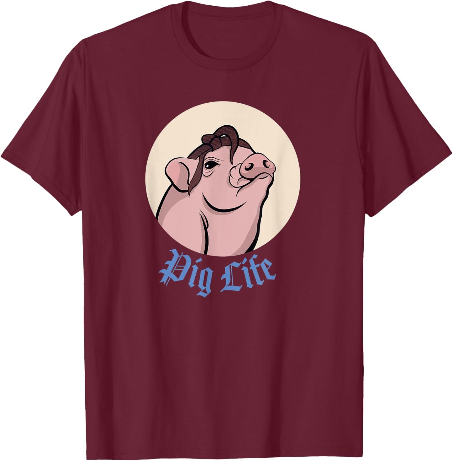 Piggy Lovers Tough Pig - Pig Life Mini Pig T-Shirt - T-Shirt | Maroon