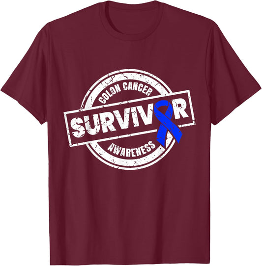 Colon Cancer Survivor Shirts Colon Cancer Awareness Month T-Shirt - T-Shirt | Maroon
