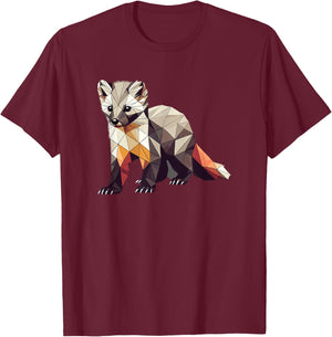 Geometric Art Tree Marten Tree Fairy T-Shirt - T-Shirt | Maroon