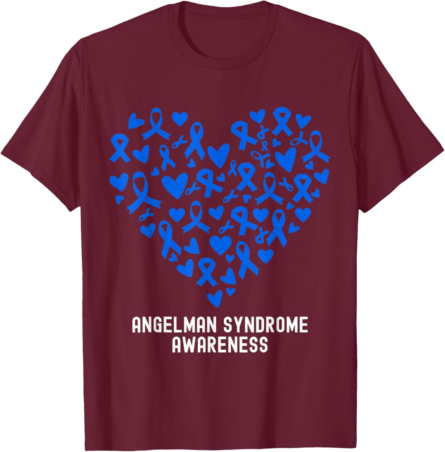 I Wear Blue Angelman Syndrome Awareness T-Shirt - T-Shirt | Maroon