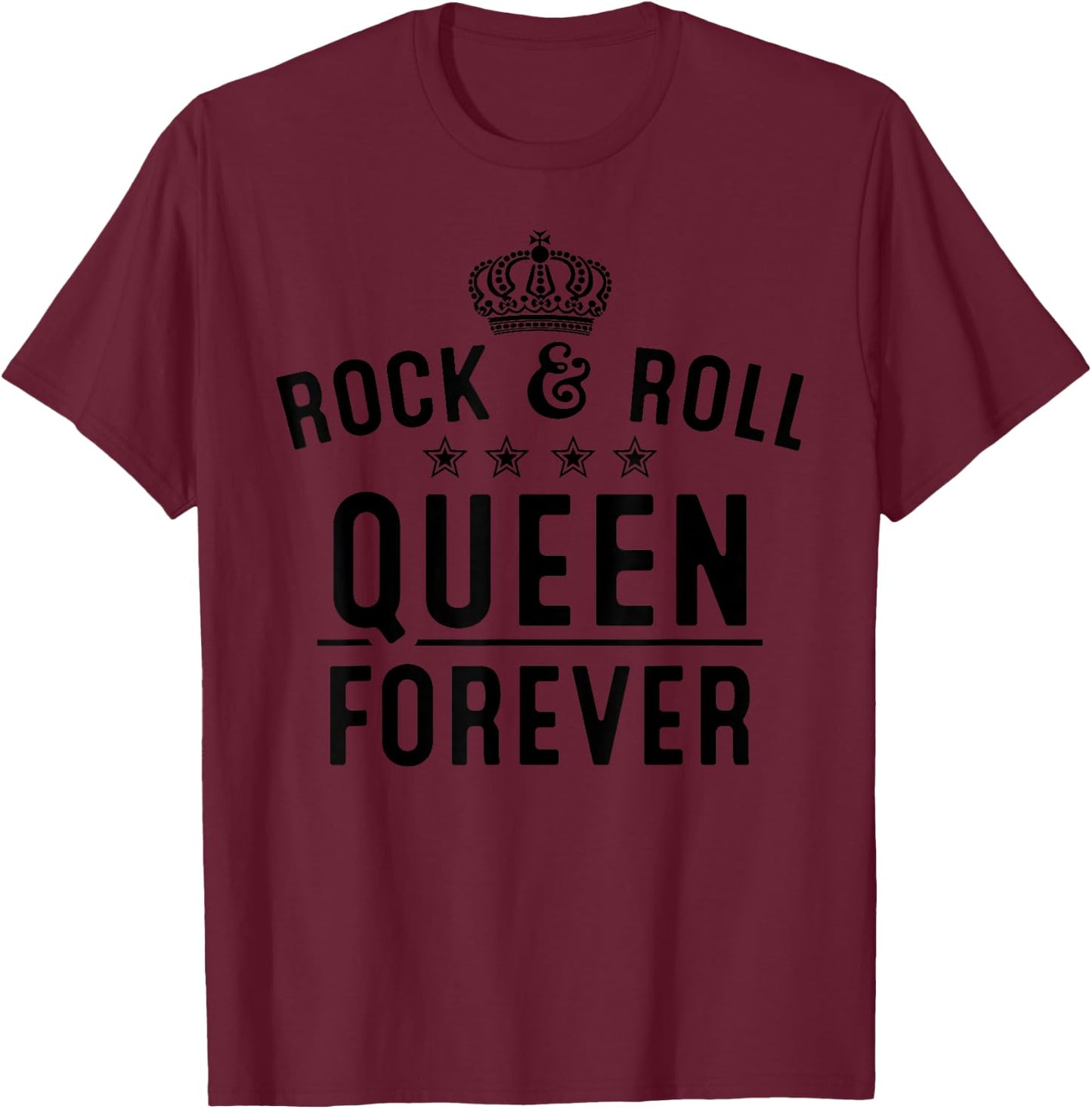 Funny Rock N Roll Queen Concert Gift Ladies Girls T-Shirt - T-Shirt | Maroon