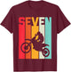 7th Birthday Retro Motocross 7 Years Boys Girl Dirt Bike T-Shirt - T-Shirt | Maroon
