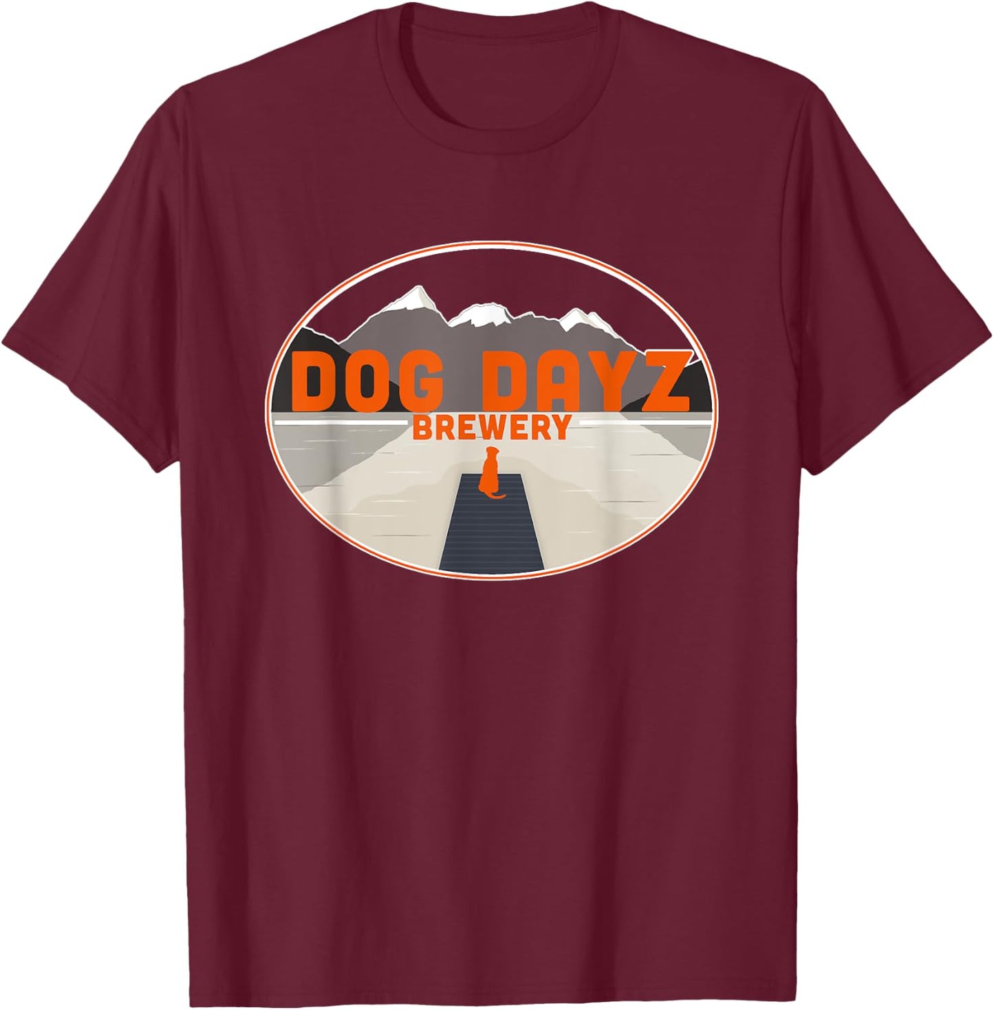 Logo Dog Dayz Brewery T-Shirt - T-Shirt | Maroon