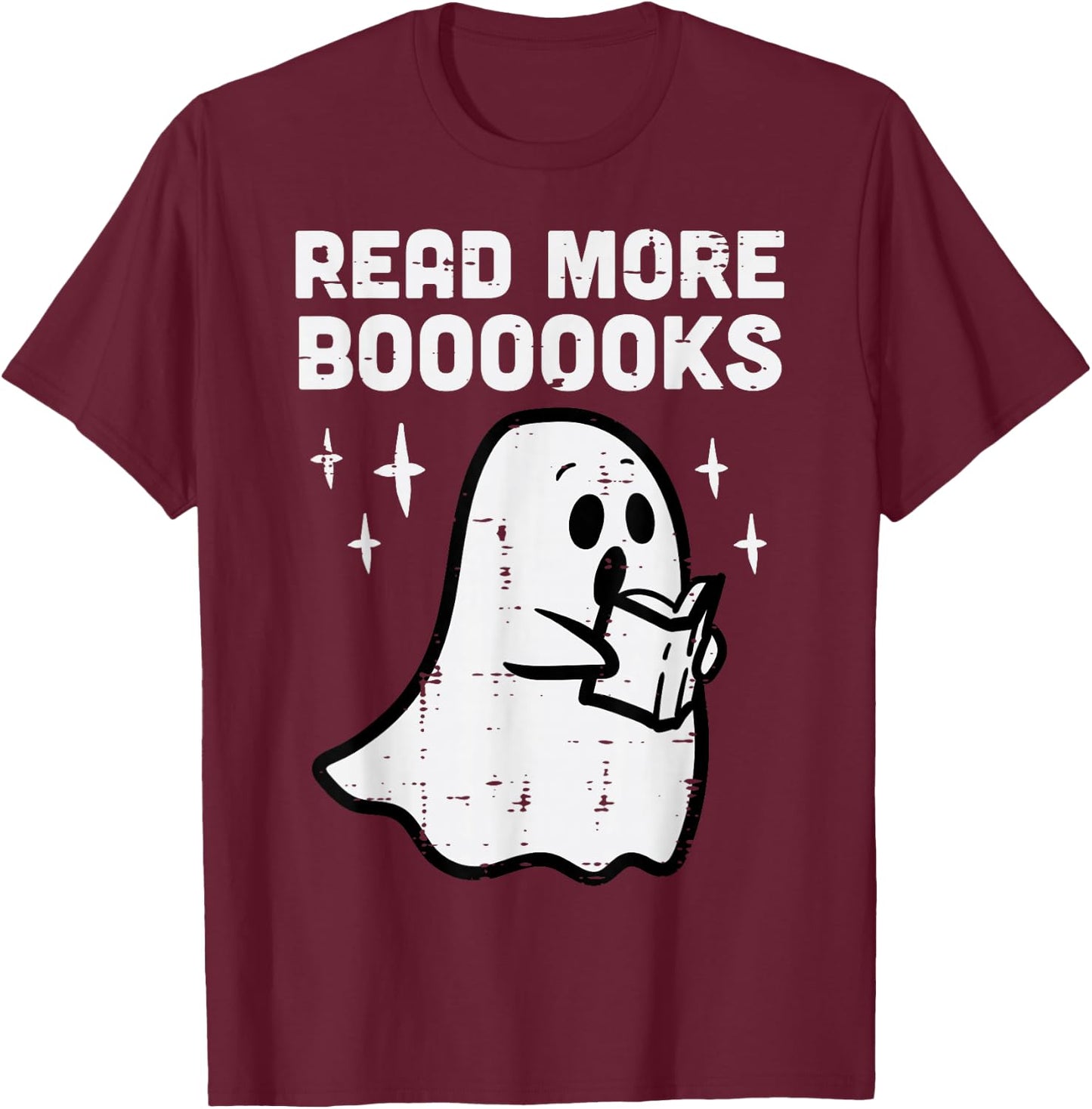 Halloween Ghost Read More Books Funny Costume Men Women Kids T-Shirt - T-Shirt | Maroon
