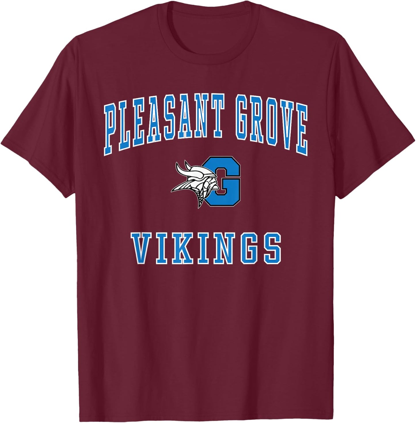 Pleasant Grove High School Vikings T-Shirt - T-Shirt | Maroon