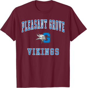 Pleasant Grove High School Vikings T-Shirt - T-Shirt | Maroon