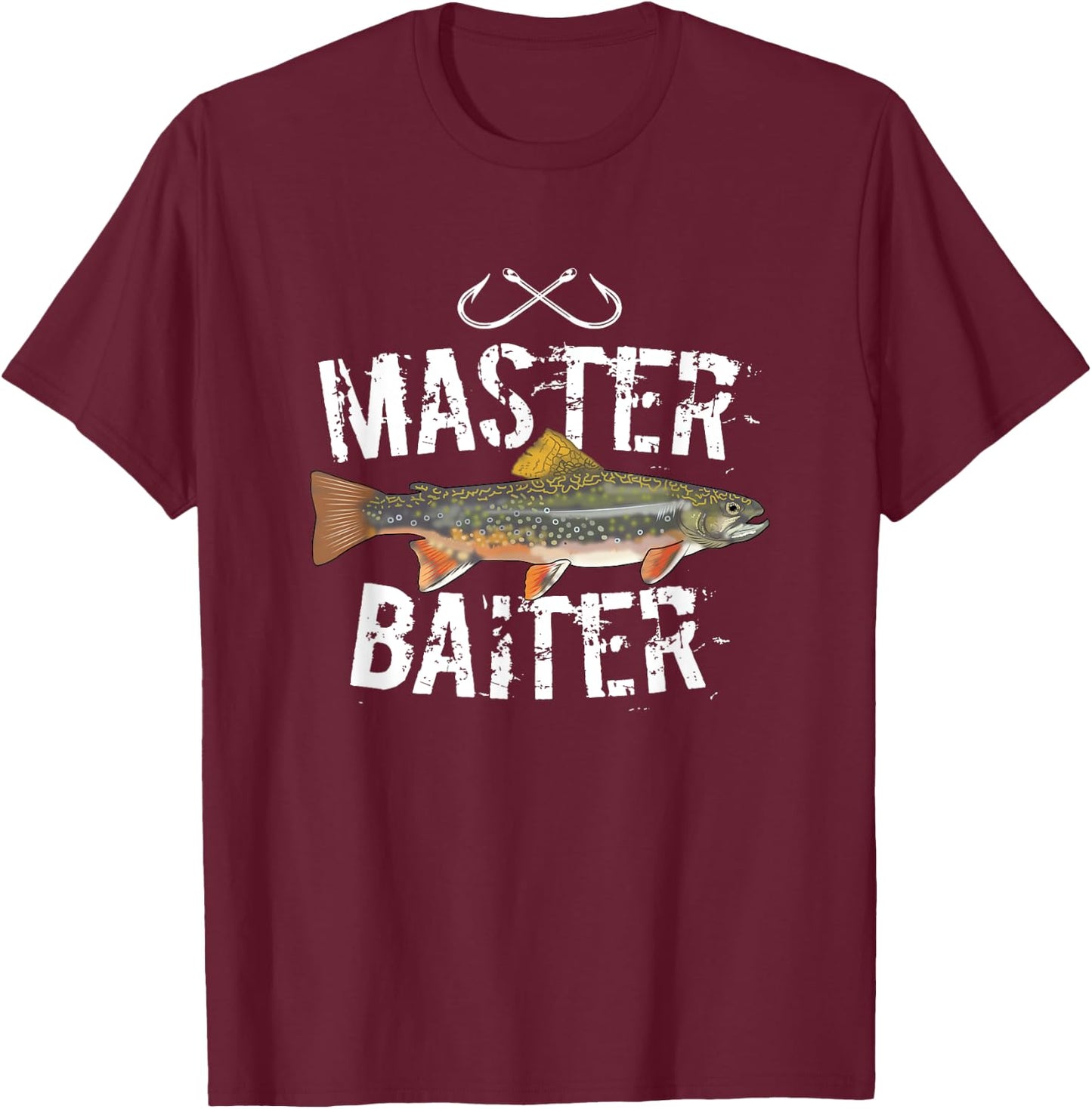Master Baiter Brook Trout Funny Fishing Gifts Men Women T-Shirt - T-Shirt | Maroon