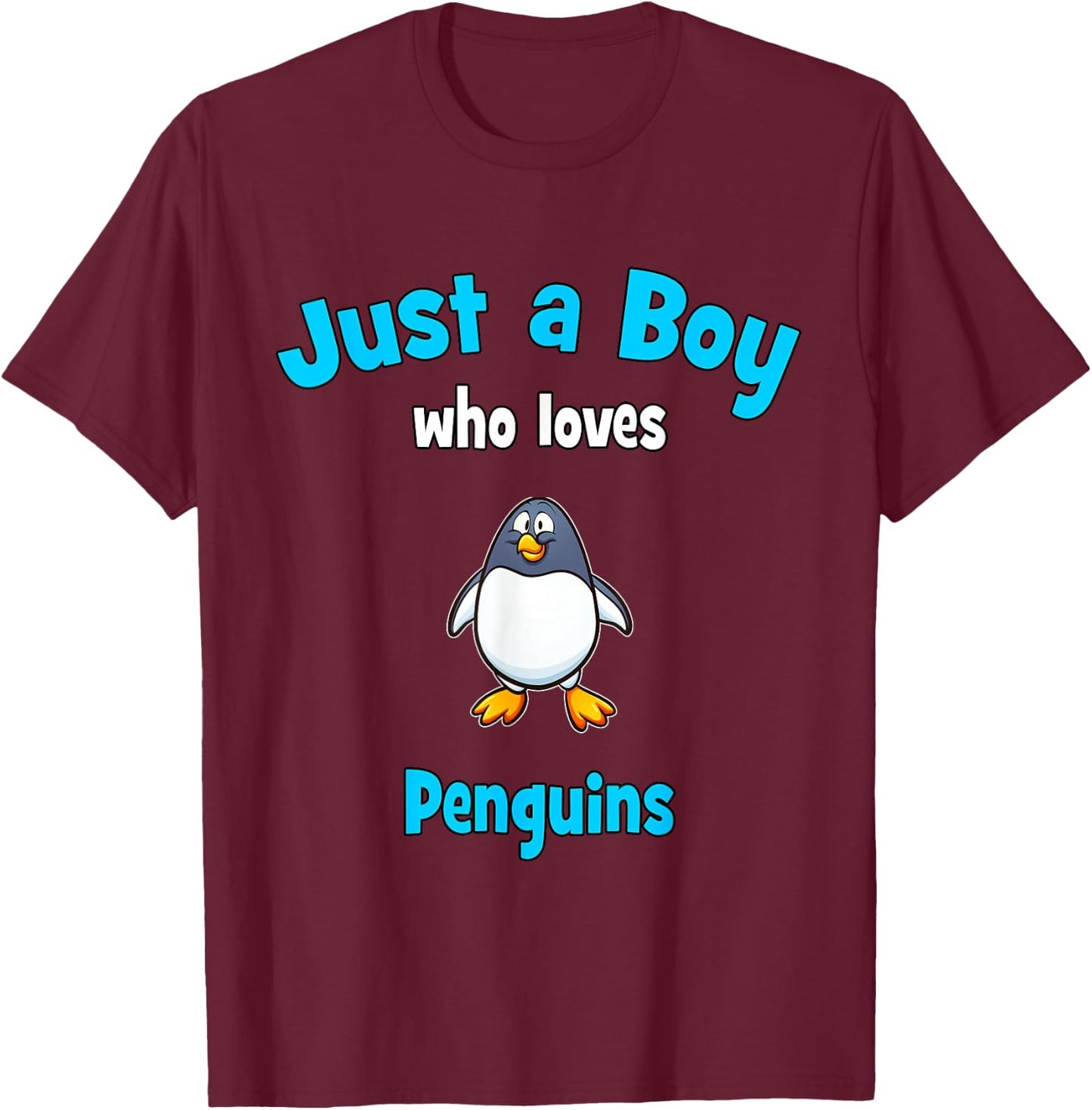 Penguin Shirt for Boys | Children's Penguin T-Shirt - T-Shirt | Maroon