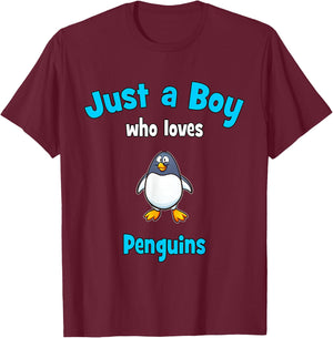 Penguin Shirt for Boys | Children's Penguin T-Shirt - T-Shirt | Maroon